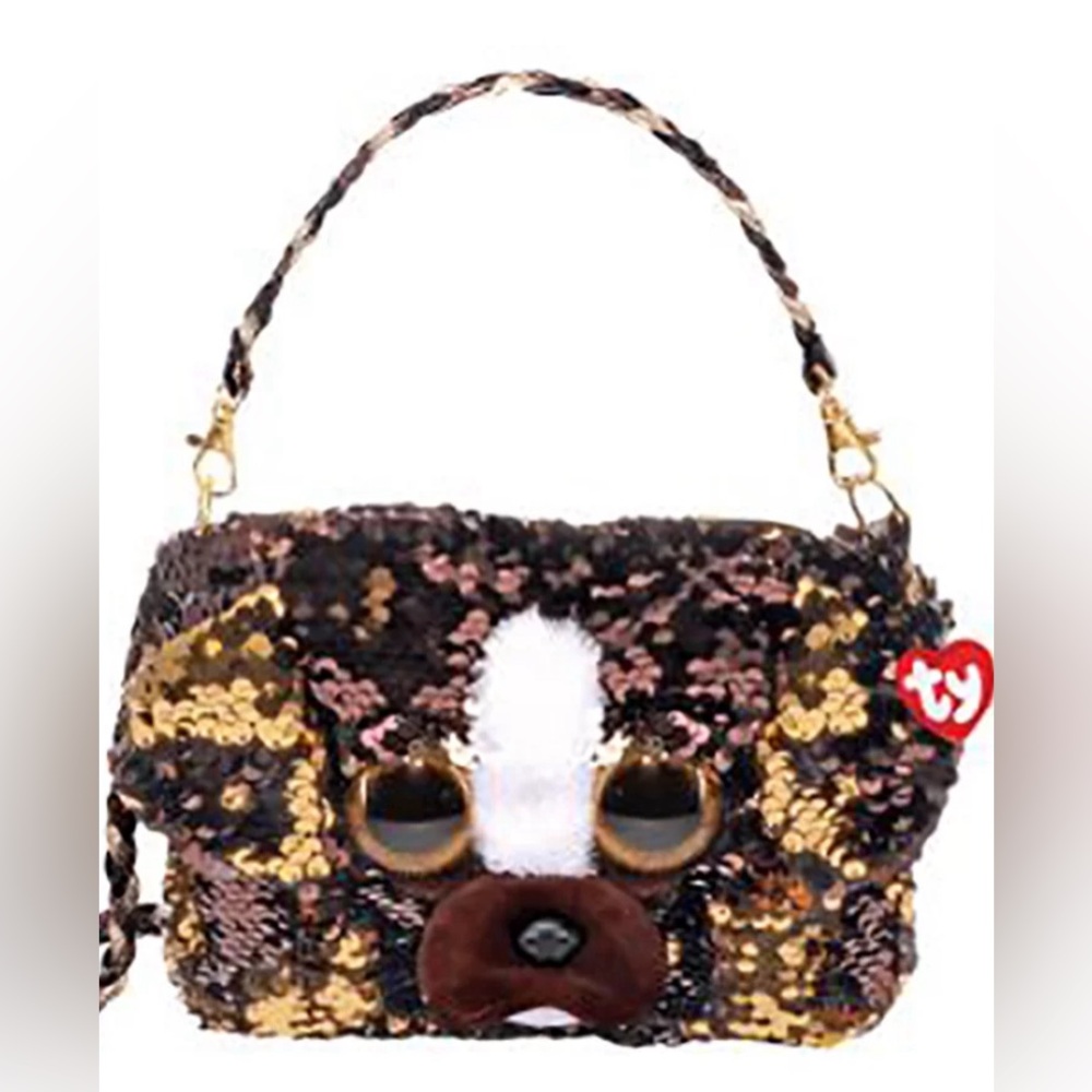 TY ♥️FASHION BRUTUS The BULLDOG SEQUIN MINI PURSE NWT